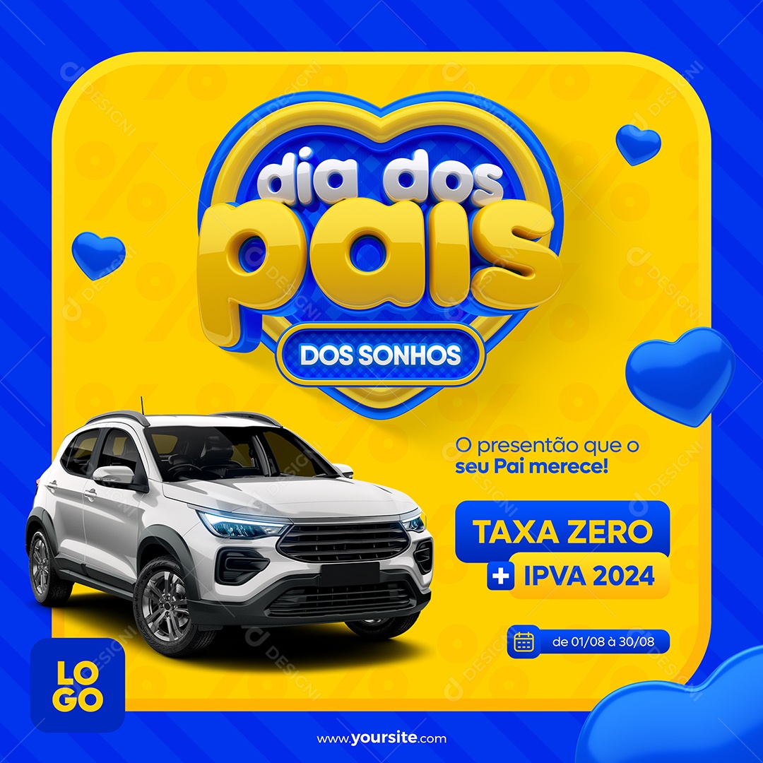 Social Media Feed Dia Dos Pais Presentão Que Seu Pai Merece Concessionaria PSD Editável