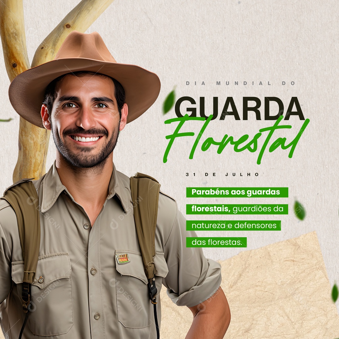 Dia Mundial do Guarda Florestal 31 de Julho Social Media PSD Editável