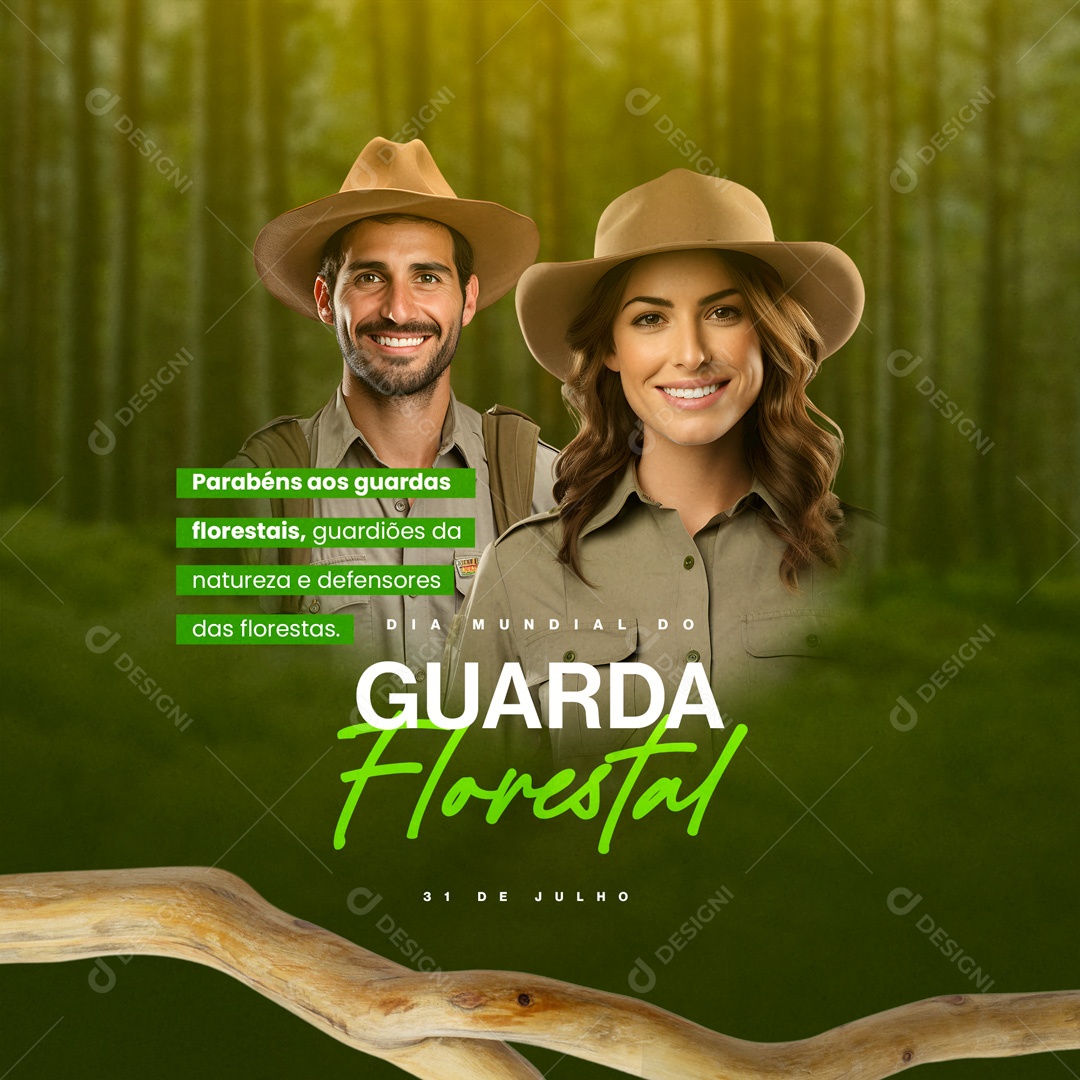 Dia Mundial do Guarda Florestal 31 de Julho Social Media PSD Editável