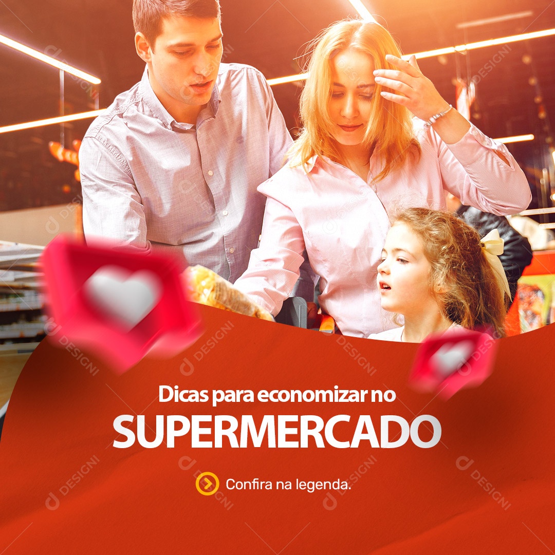 Dicas Para economizar no Supermercado Social Media PSD Editável
