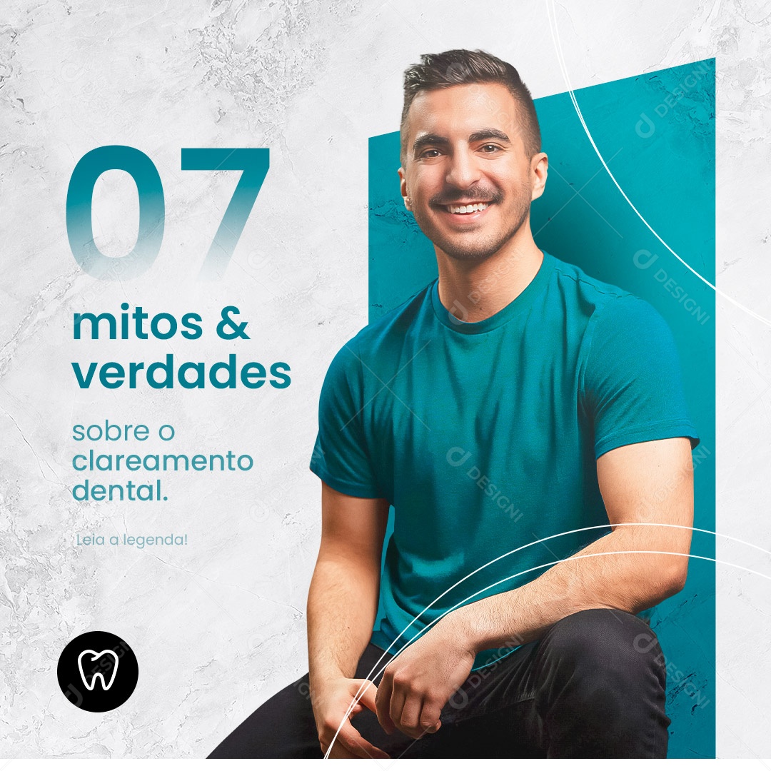 Mitos e Verdade Sobre Clareamento Dental. Dentista Social Media PSD Editável
