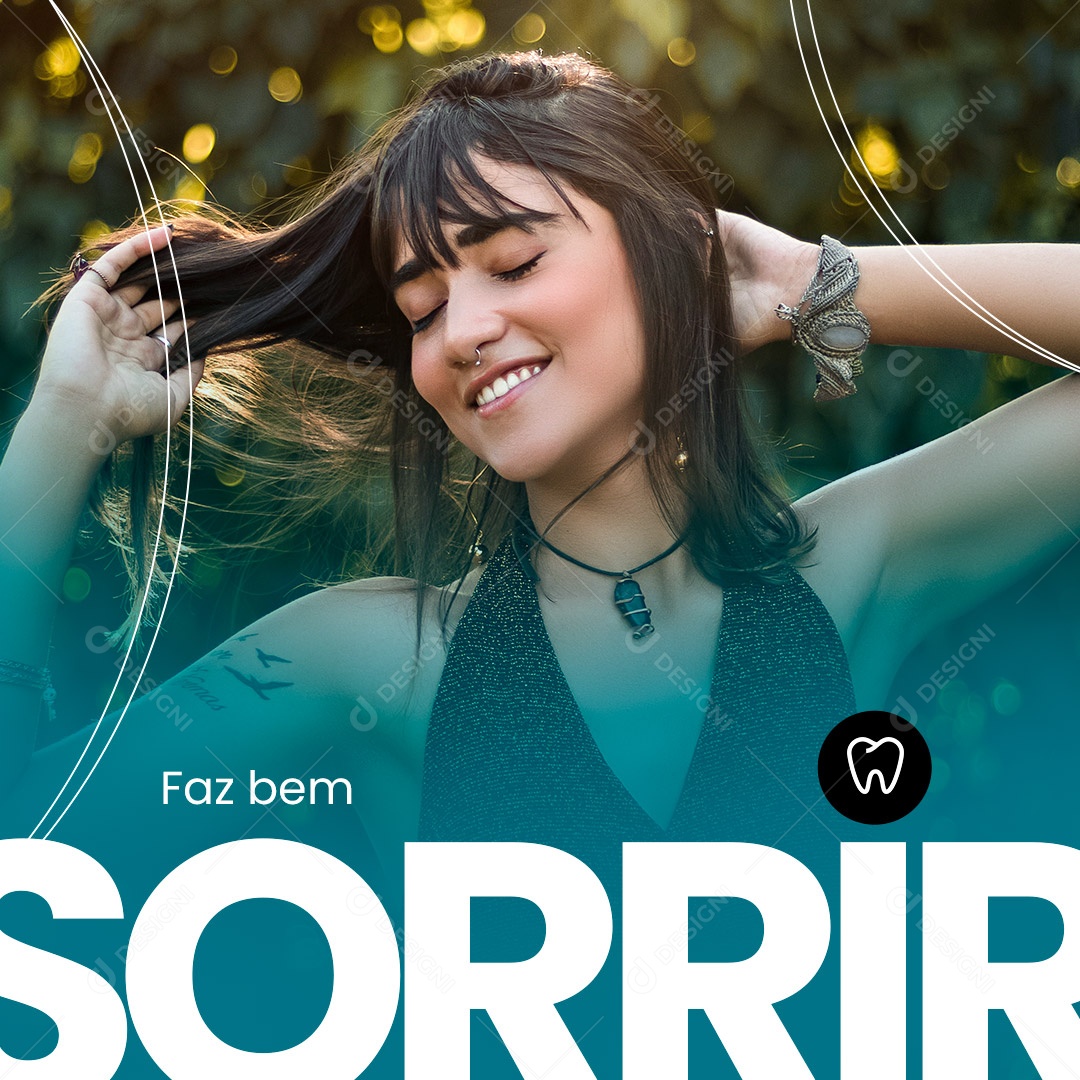 Faz Bem Sorrir Dentista Social Media PSD Editável