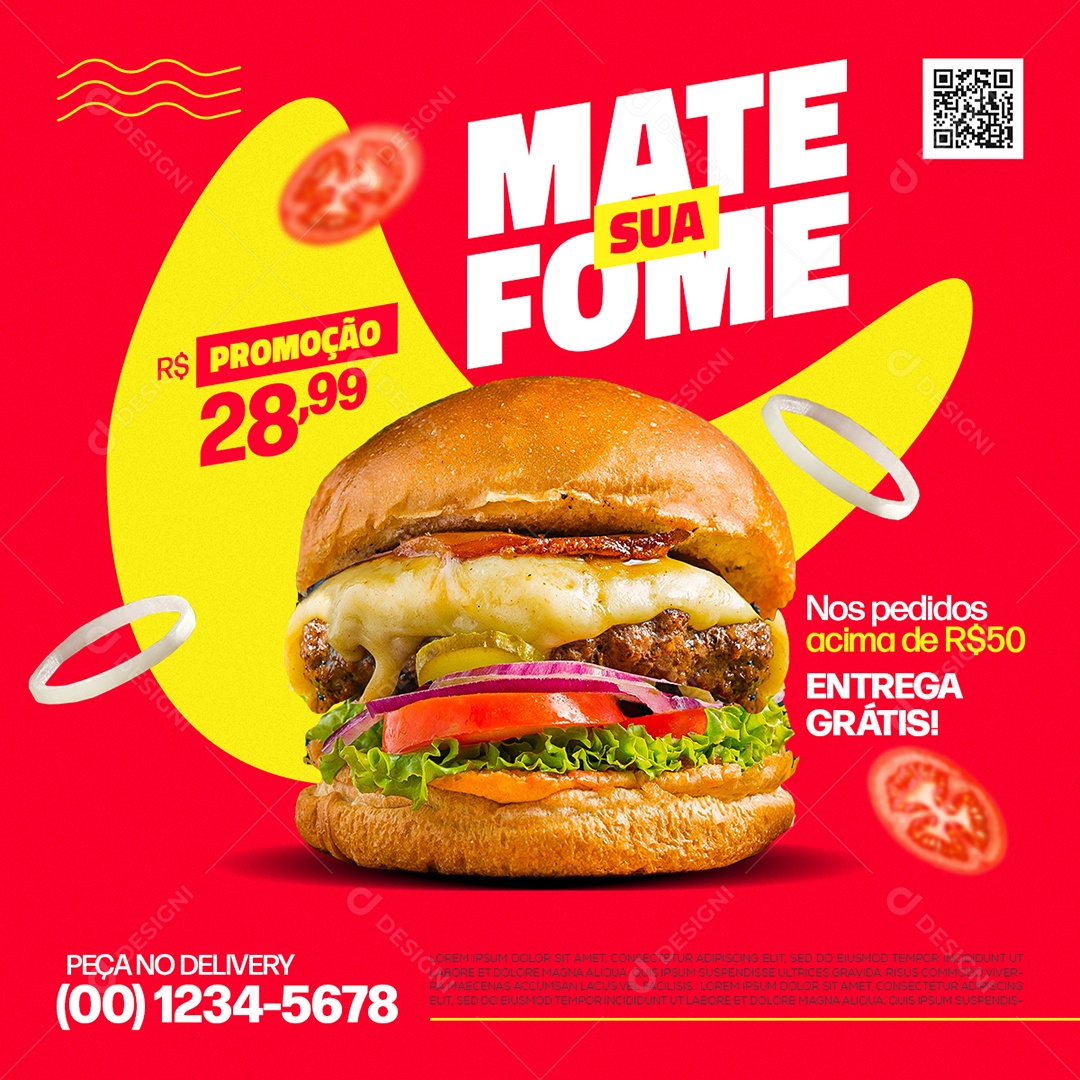 Mate sua Fome Social Media PSD Editável