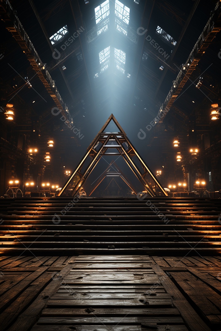 Cenário para Evento Com Fundo Iluminado