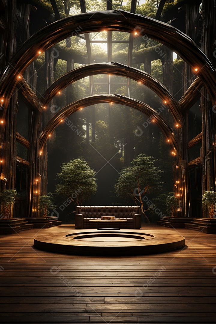 Cenário para Evento com Fundo Iluminado