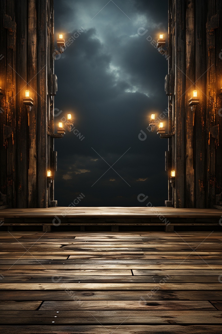 Cenário para Evento com Fundo de Madeira