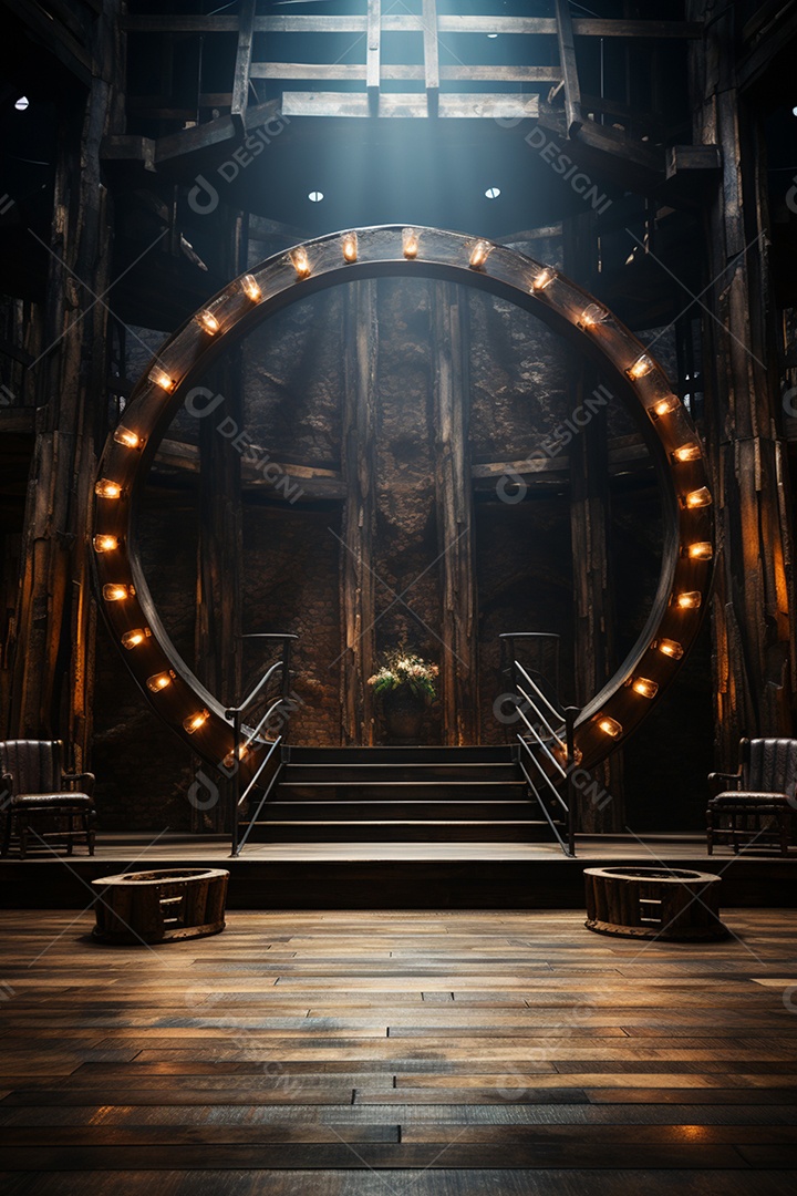 Cenário para Evento com Fundo de Madeira