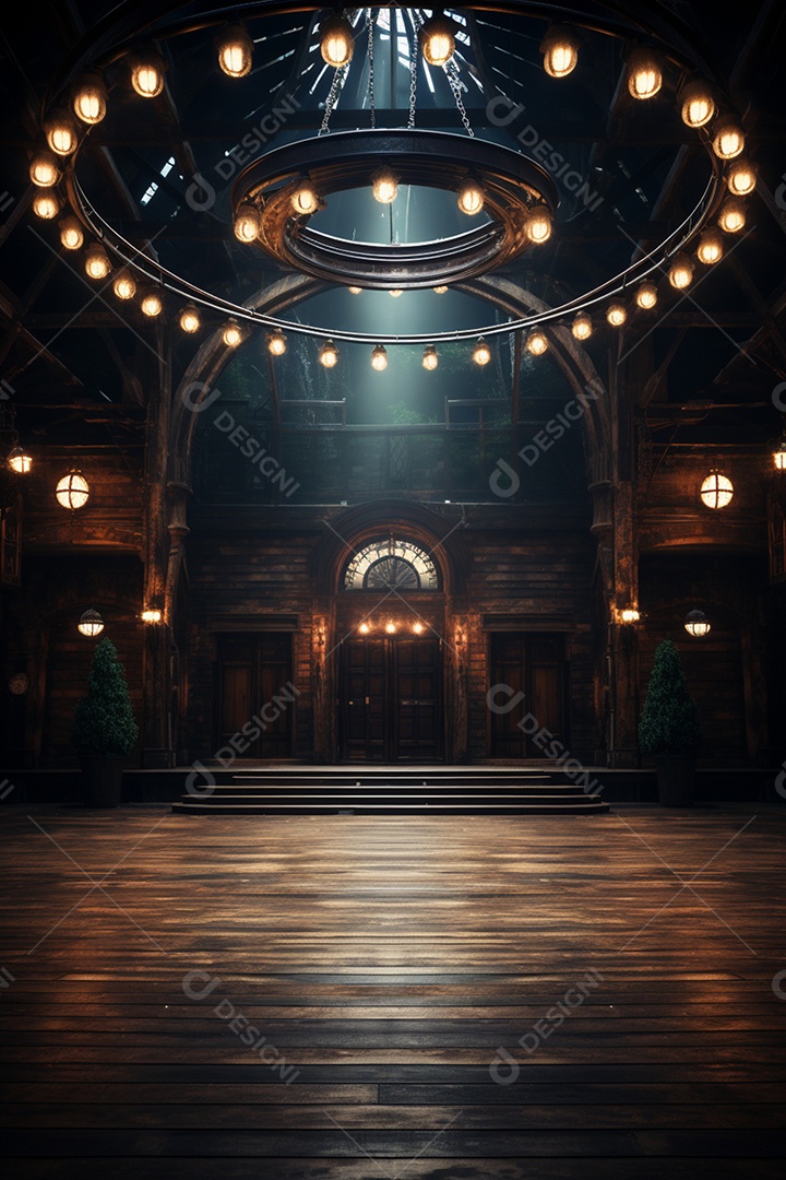 Cenário para Evento com Fundo de Madeira