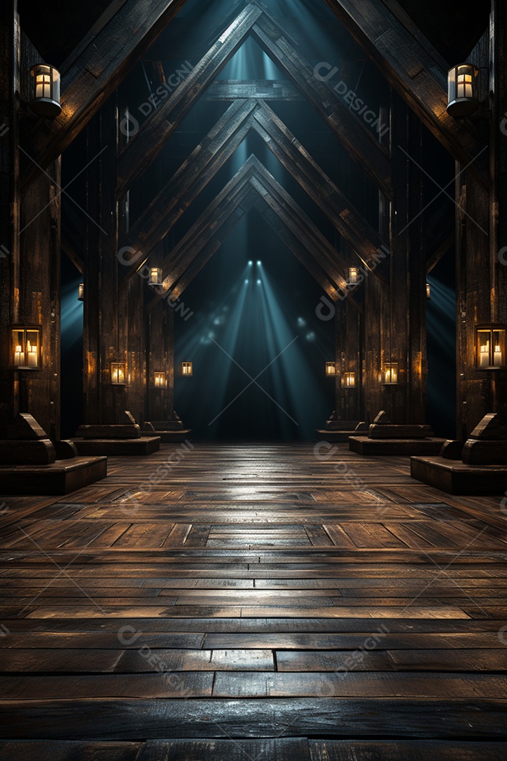 Cenário para Evento com Fundo de Madeira