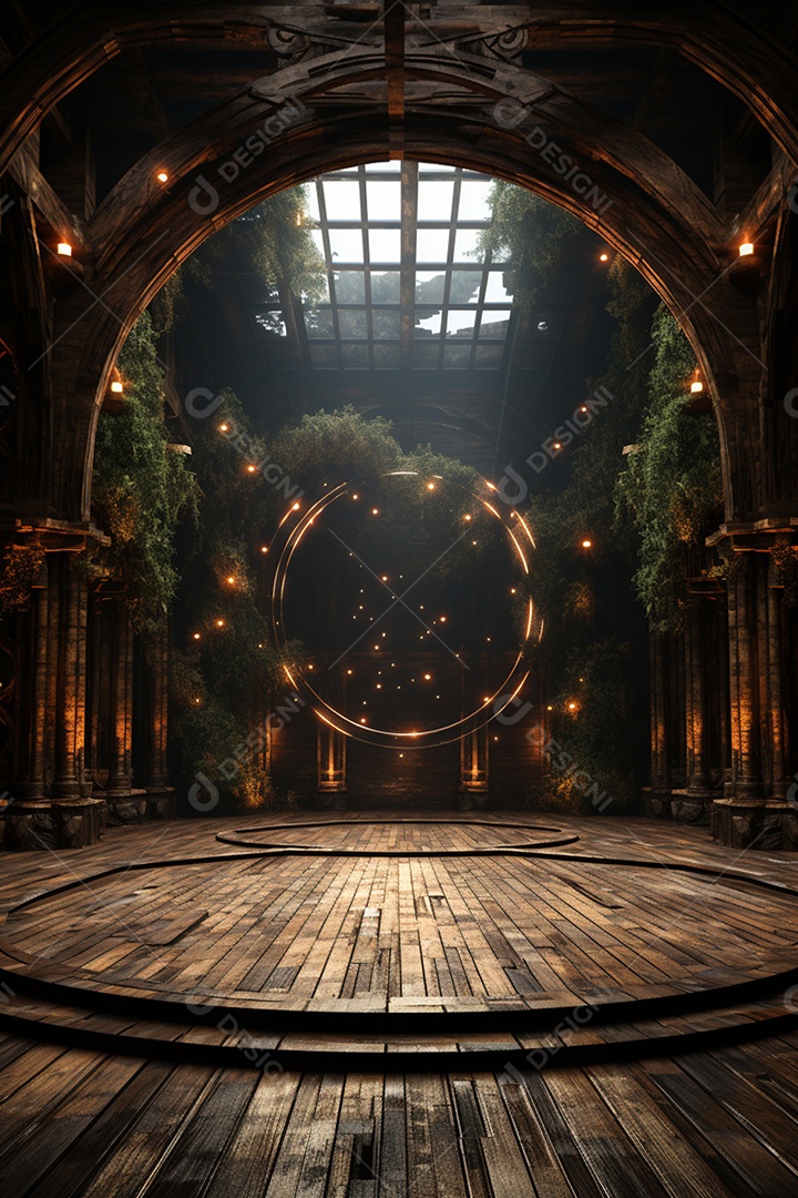 Cenário para Evento com Fundo de Madeira