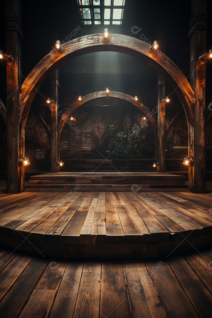 Cenário para Evento com Fundo de Madeira