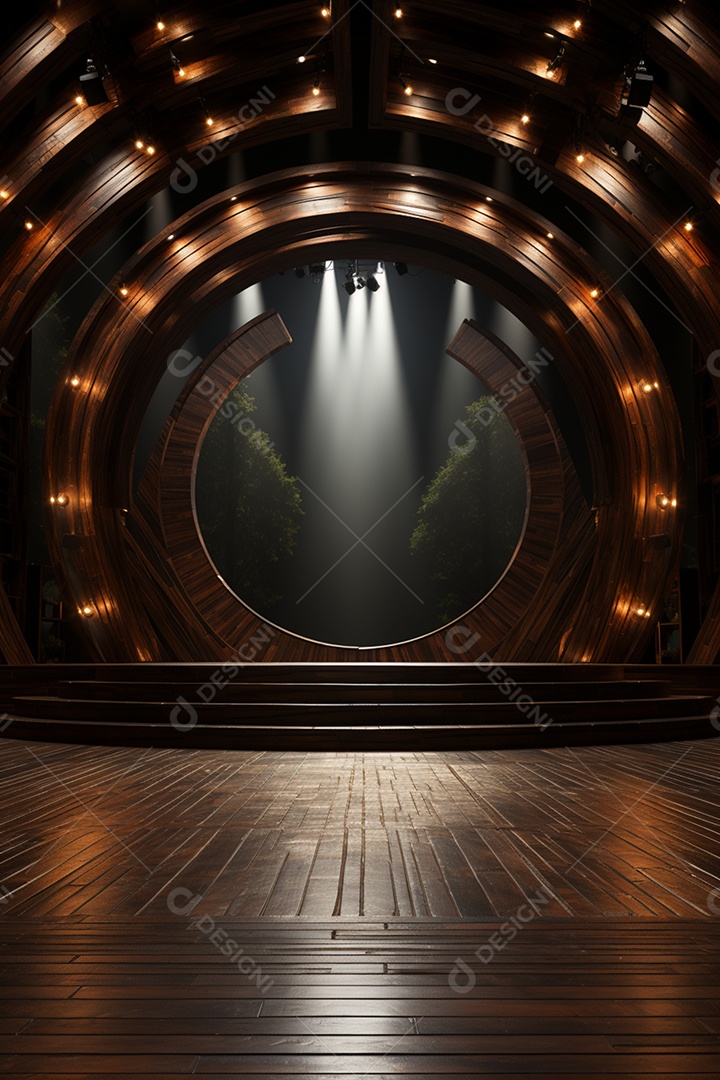 Cenário para Evento com Fundo de Madeira