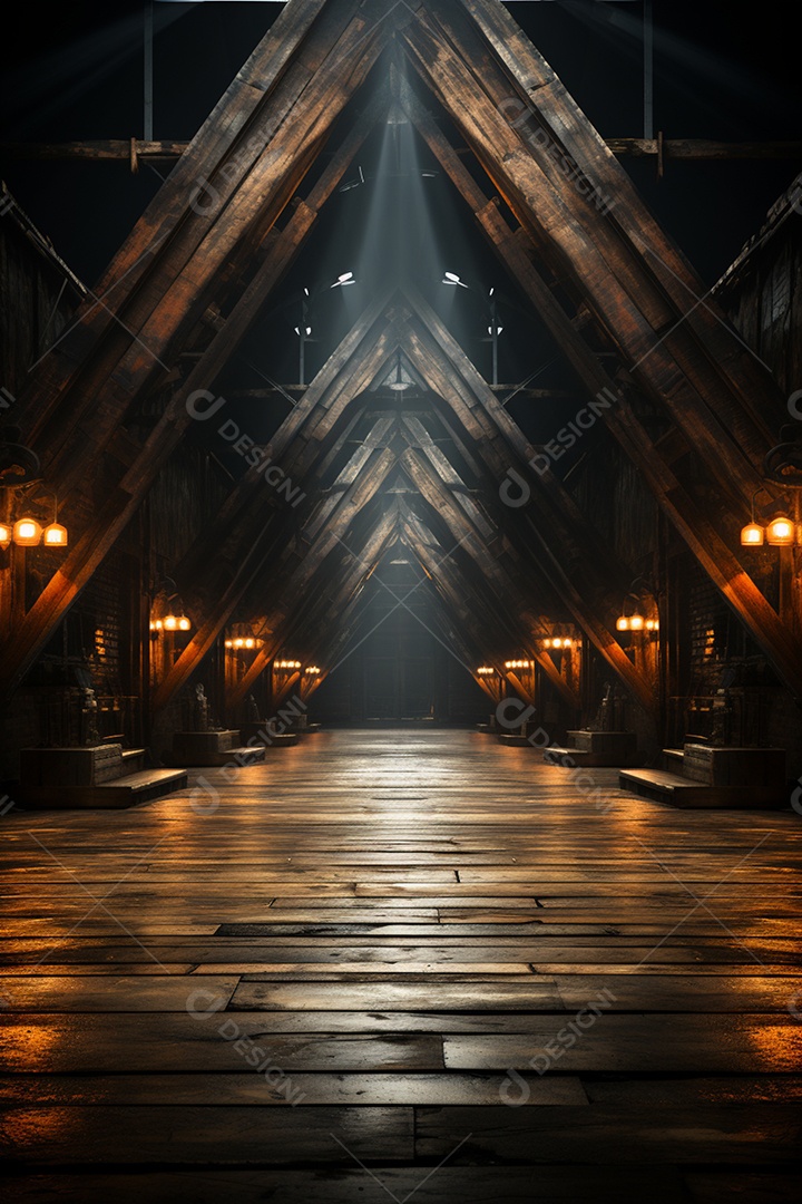 Cenário para Evento com Fundo de Madeira