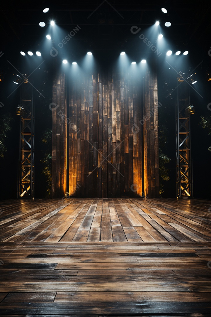 Cenário para Evento com Fundo de Madeira