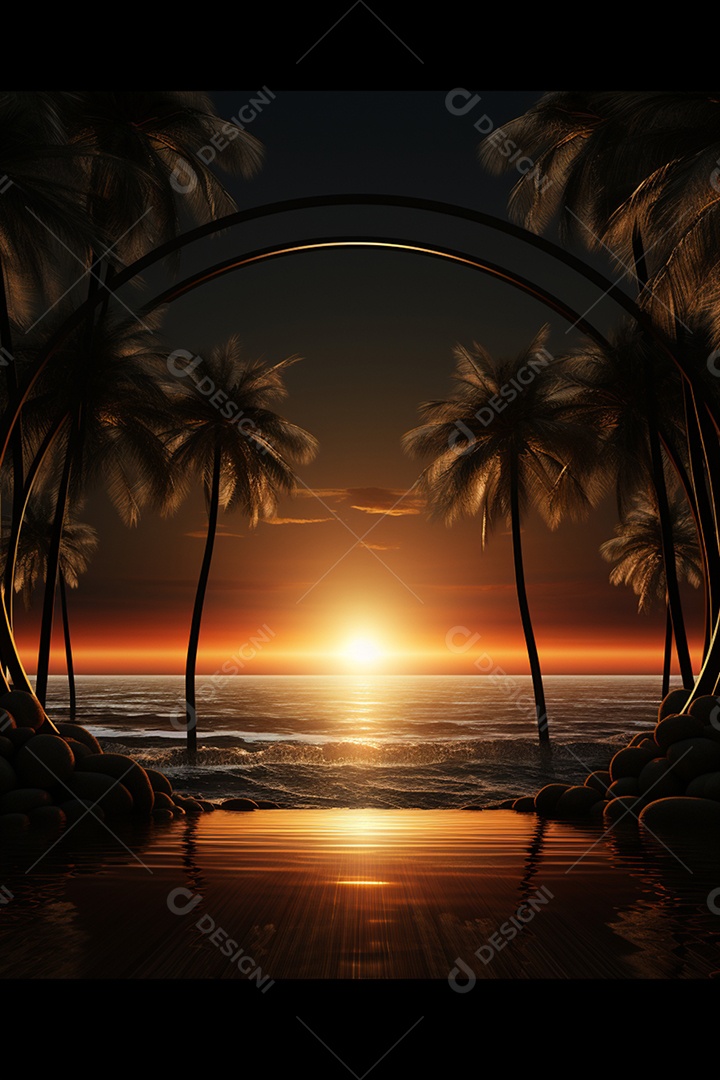 Cenário para Evento Fundo Praia Tropical