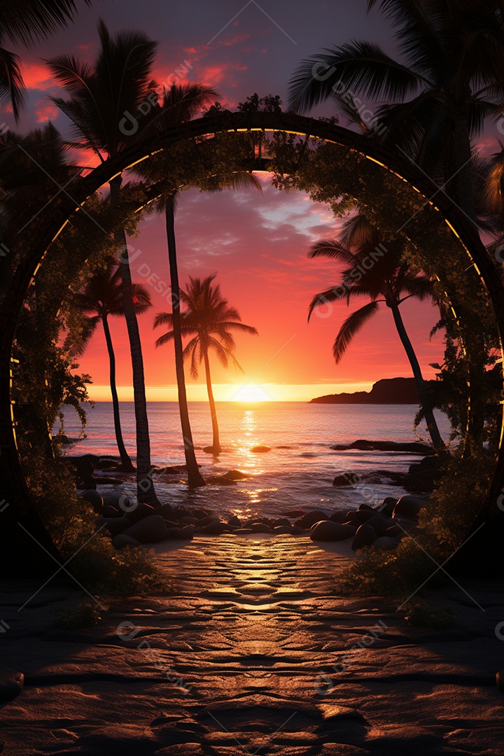 Cenário para Evento Fundo Praia Tropical