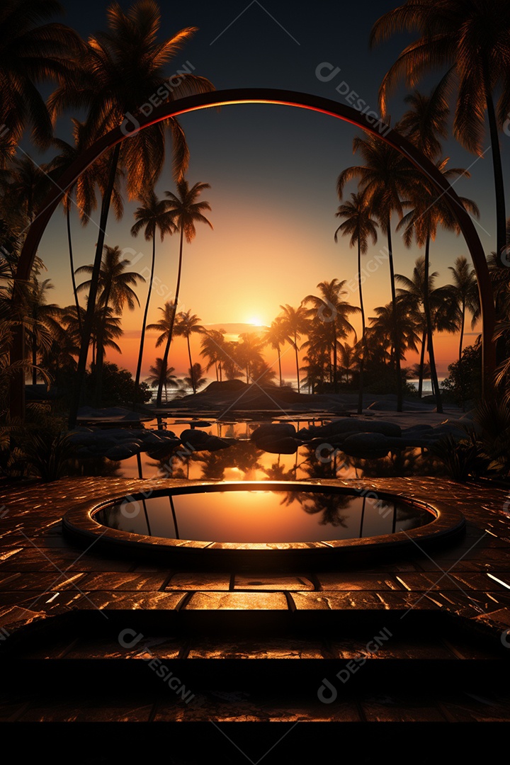 Cenário para Evento Fundo Praia Tropical