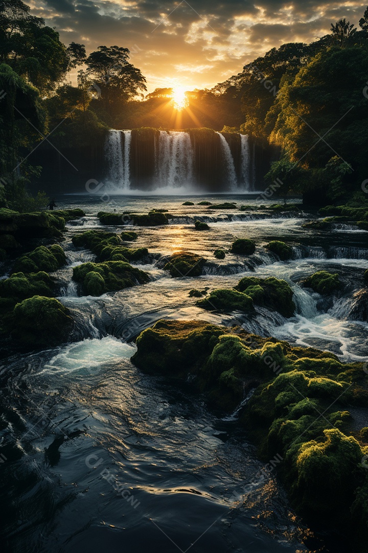 Cenário para Evento Fundo de Cachoeira
