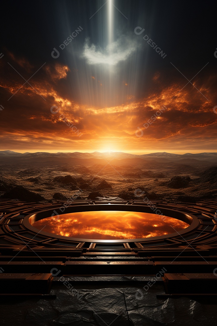 Cenário para Evento Fundo de Pôr do Sol