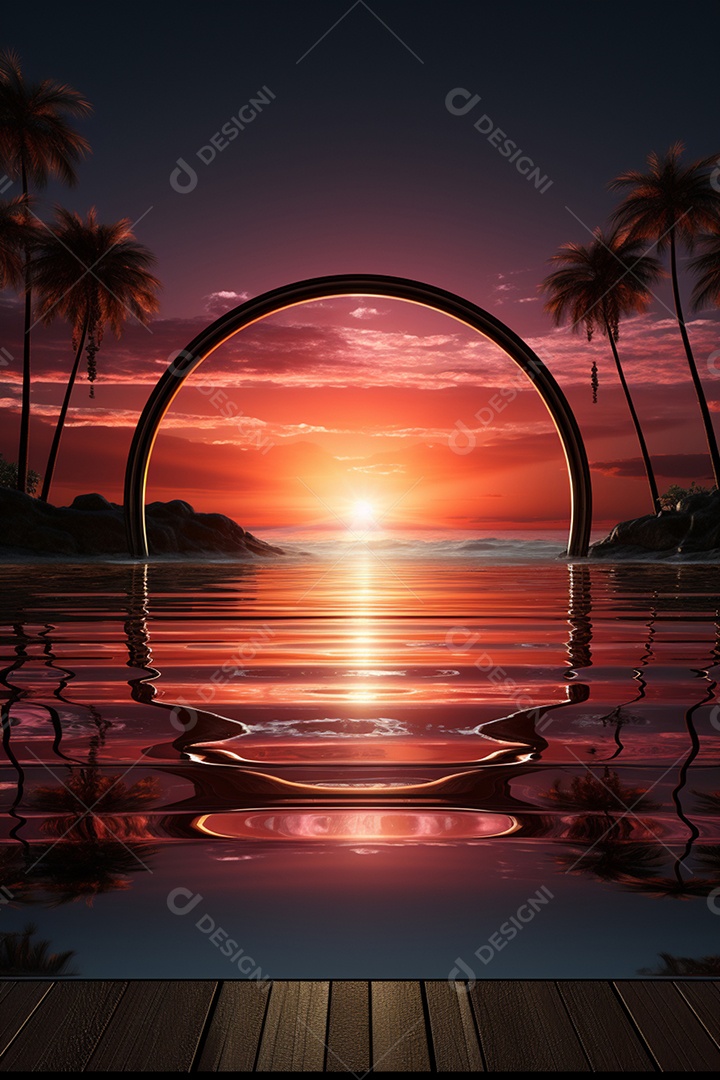 Cenário para Evento Fundo de Pôr do Sol