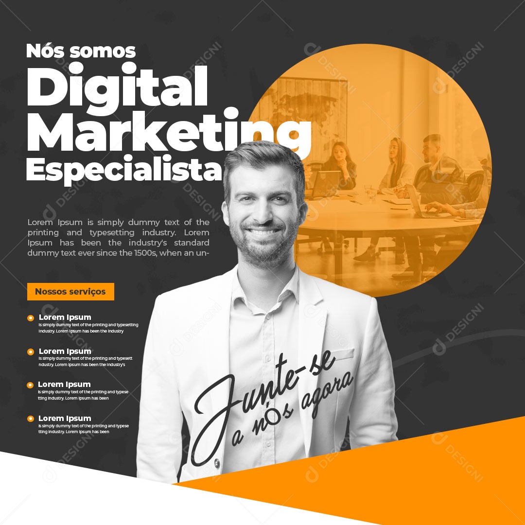 Junte-se a Nós Agora Marketing Digital Social Media PSD Editável