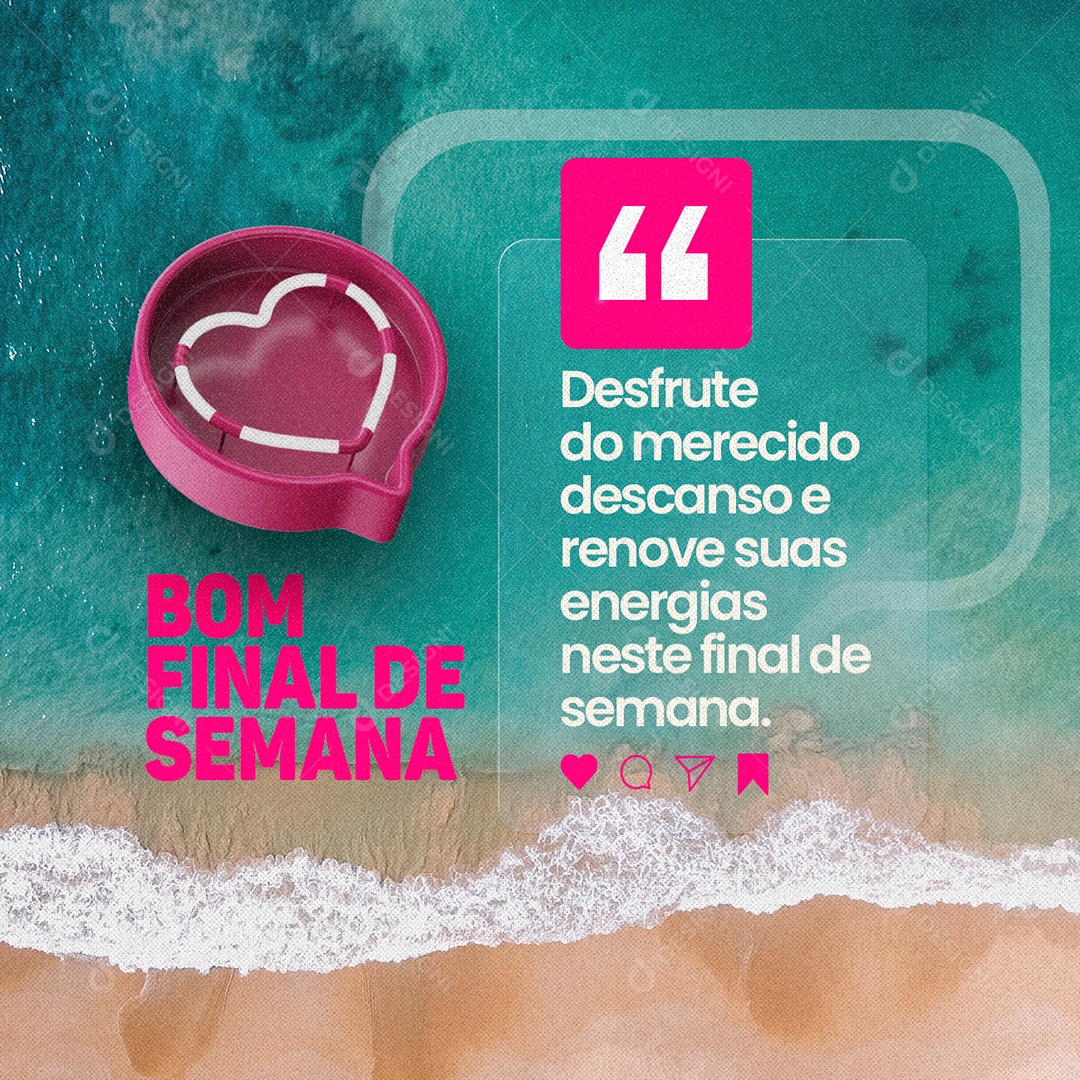 Frase Motivacional Desfrute do Merecido Descanso e Renove Suas Energias Social Media PSD Editável