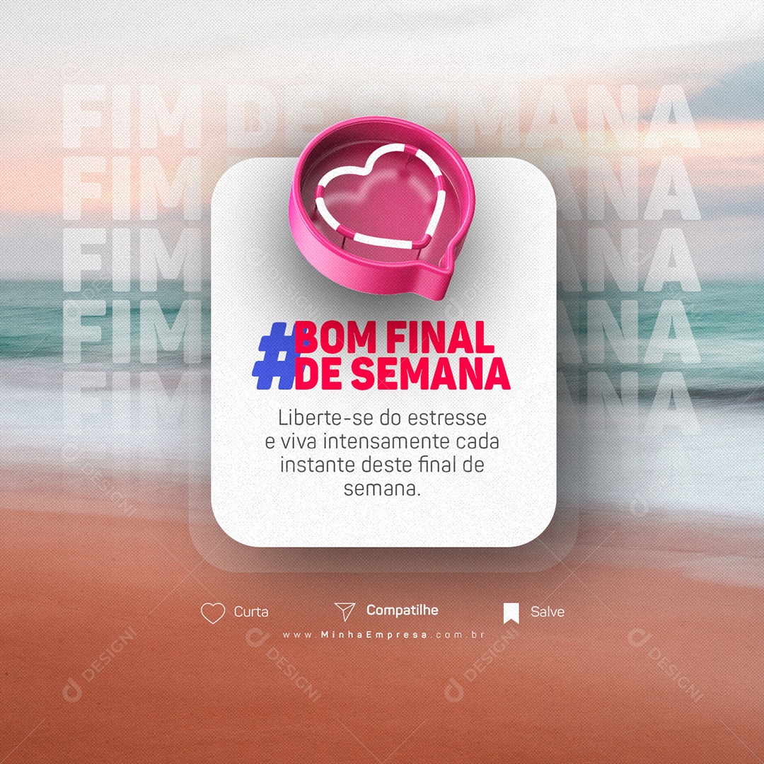 Frase Motivacional Liberte-se do Estresse e Viva Intensamente Social Media PSD Editável