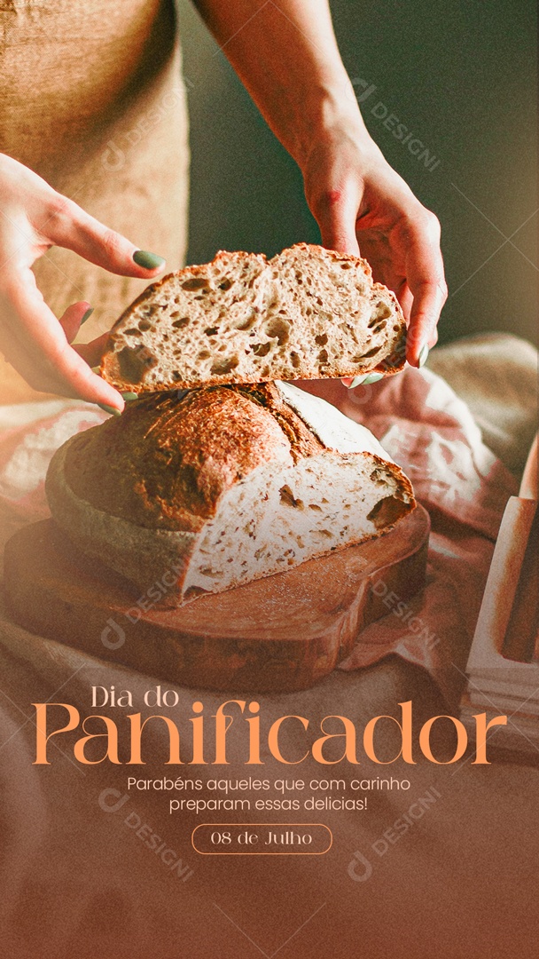 Social Media Story Dia Do Panificador Preparam Essas Delicias 08 De Julho PSD Editável