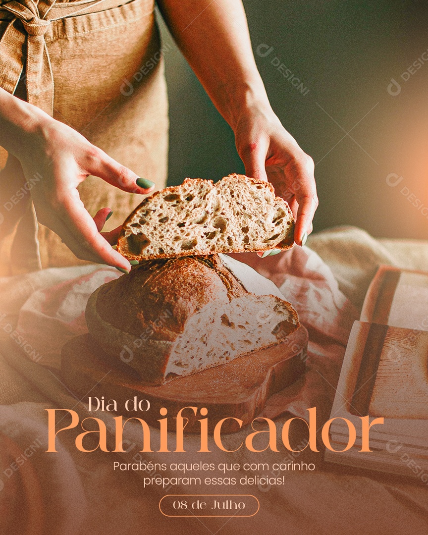 Social Media Feed Dia Do Panificador Preparam Essas Delicias 08 De Julho PSD Editável