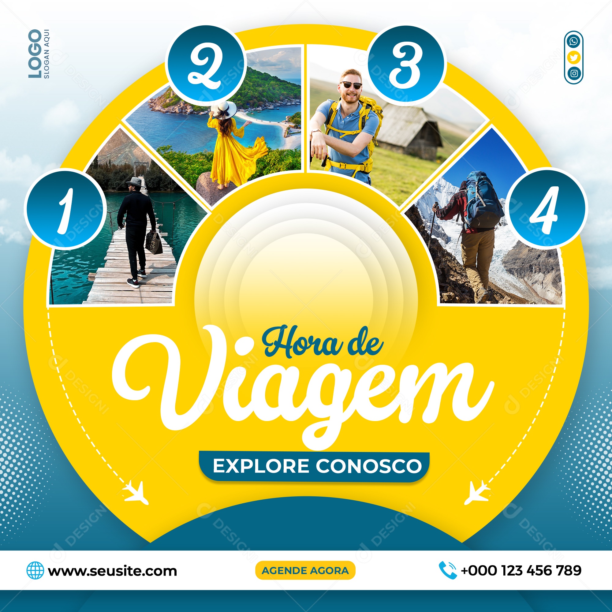 Hora de Viagem Social Media PSD Editável