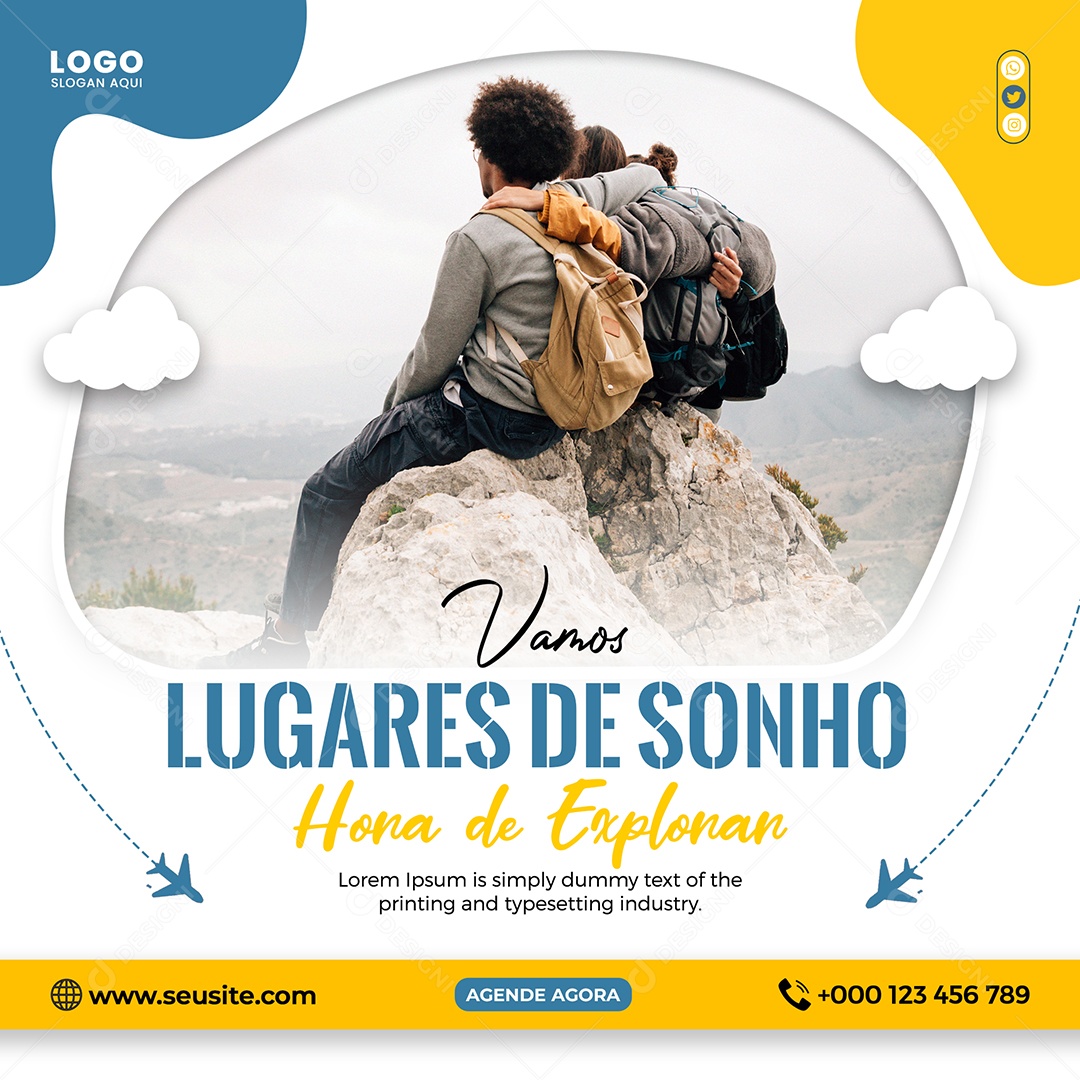 Vamos Lugares De Sonho Social Media PSD Editável