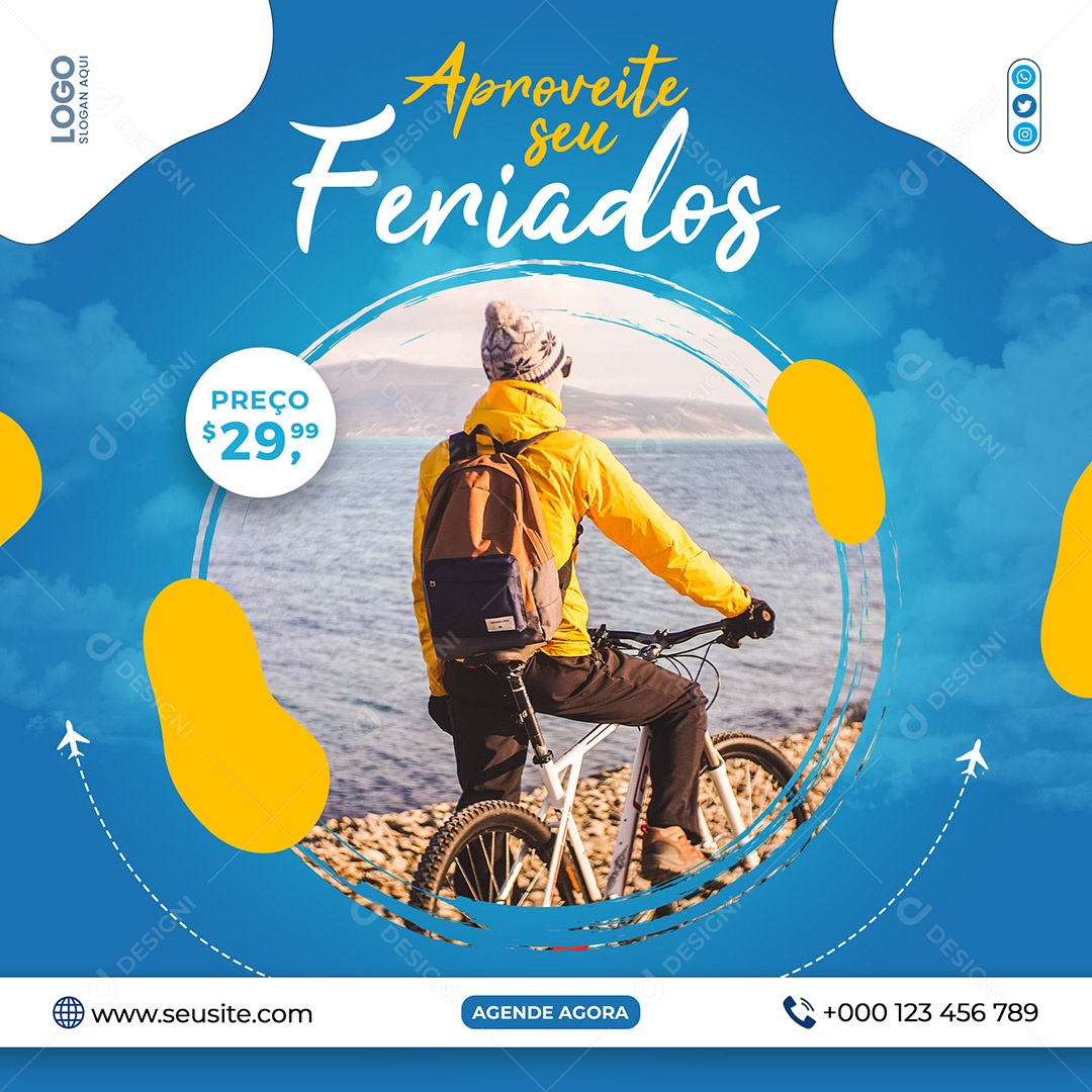 Aproveite seu Feriados Social Media PSD Editável