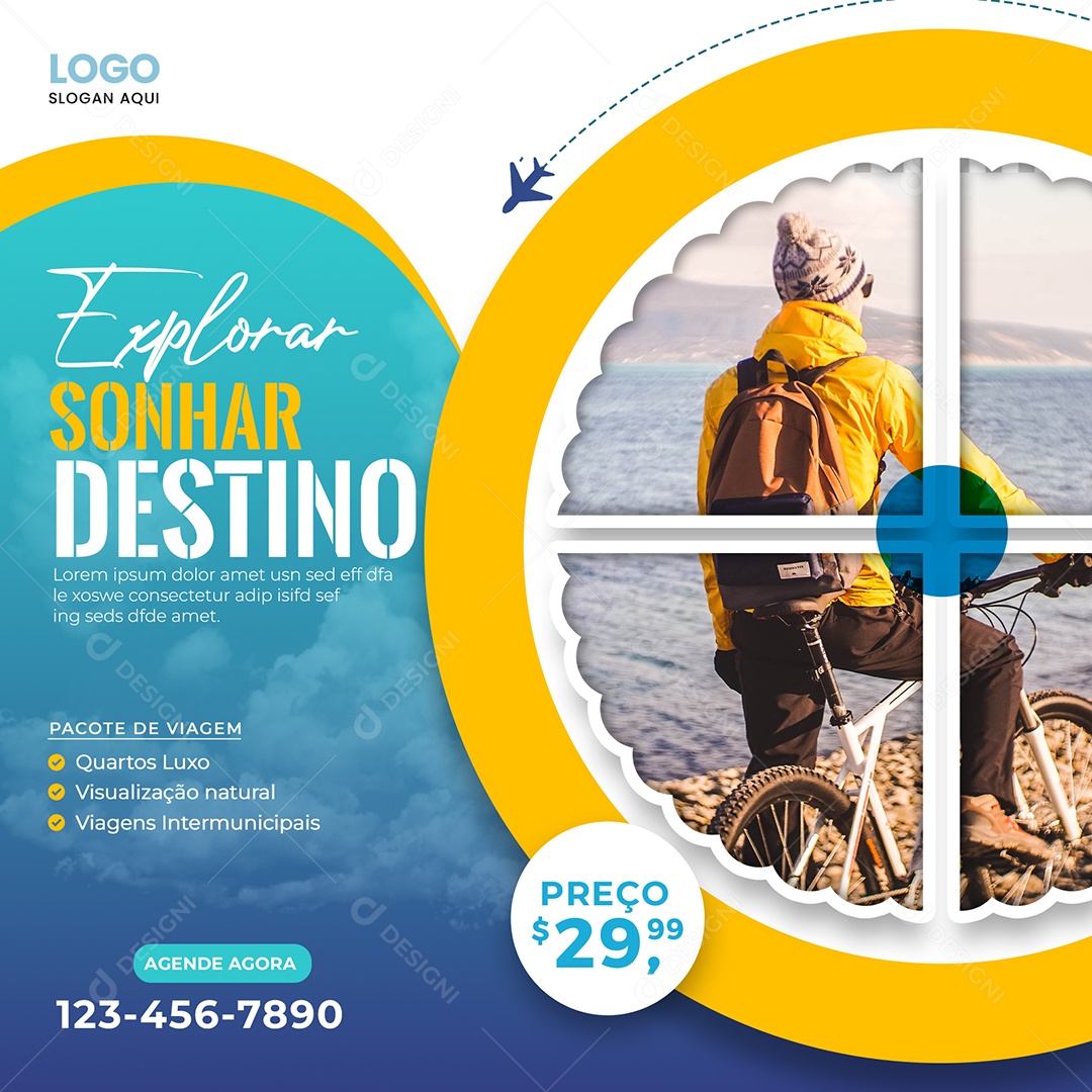 Explorar Sonhar Destino Social Media PSD Editável