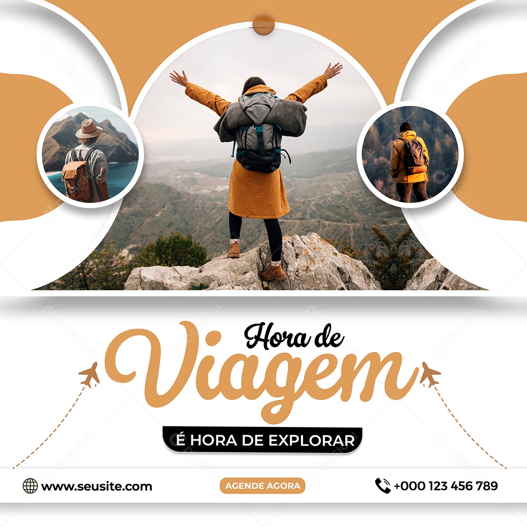 Hora De Viagem Social Media PSD Editável