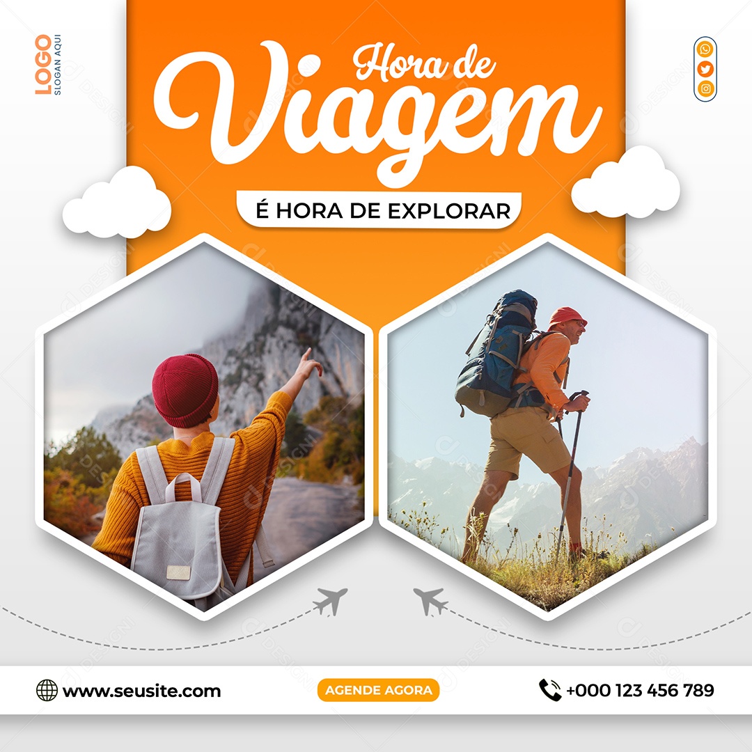Hora De Viagem Social Media PSD Editável