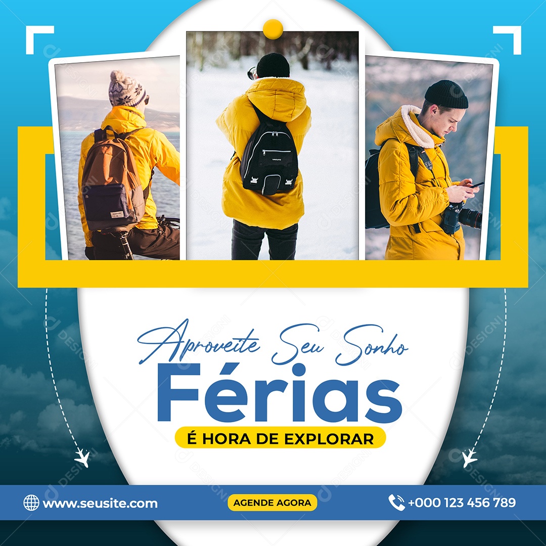 Aproveite seu Sonho Férias  Social Media PSD Editável
