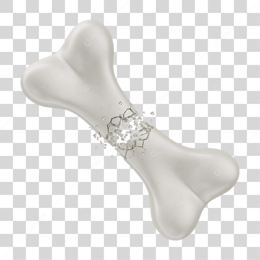 Objeto 3D Osso Partido Para Cães para Composição PNG Transparente