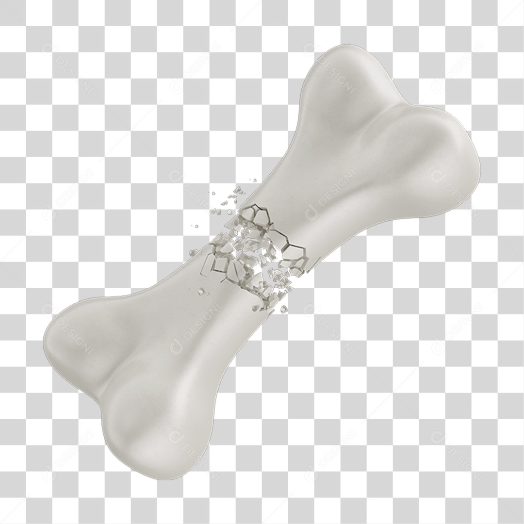 Objeto 3D Osso Partido Para Cães para Composição PNG Transparente