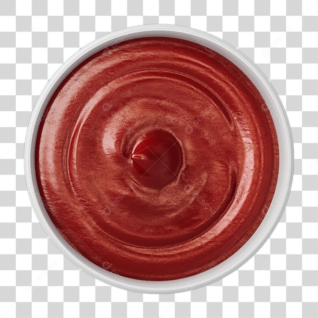 Objeto 3D Molho para Churrasco Ketchup Composição PNG Transparente