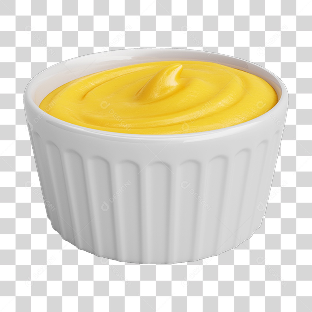Objeto 3D Molho para Churrasco Mostarda Composição PNG Transparente