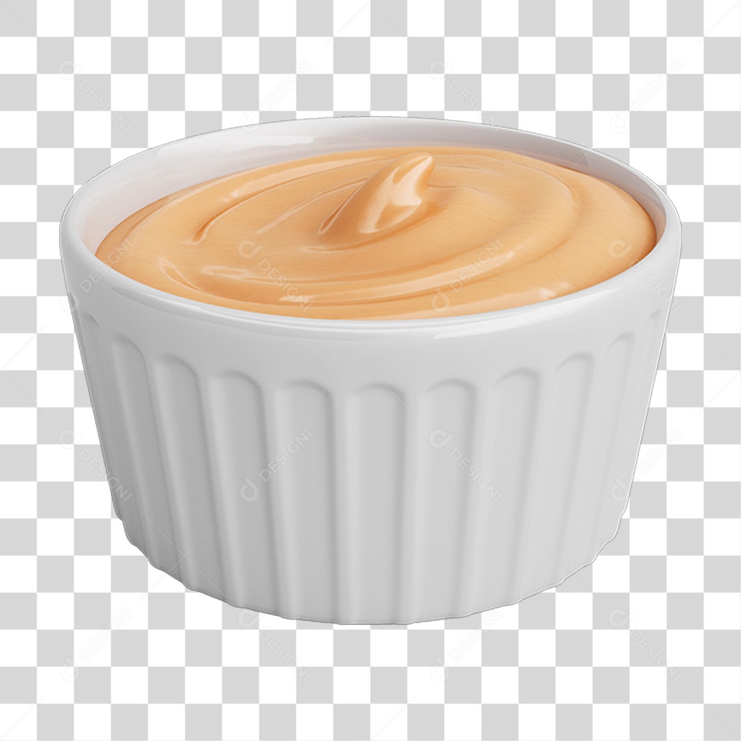 Objeto 3D Molho para Churrasco Rosê Composição PNG Transparente