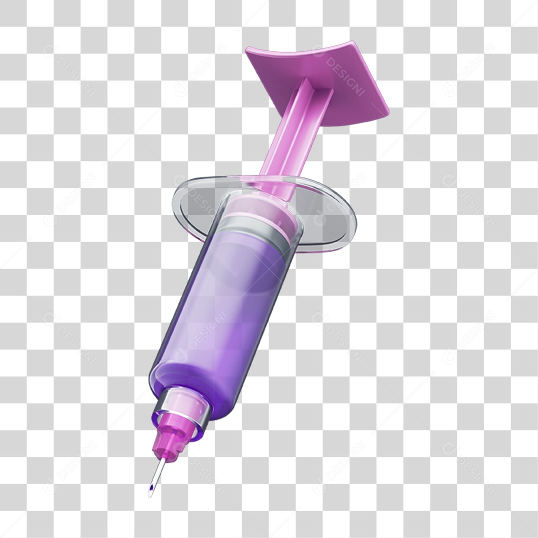 Objeto 3D Seringa para Aplicação de Remédios para Composição PNG Transparente
