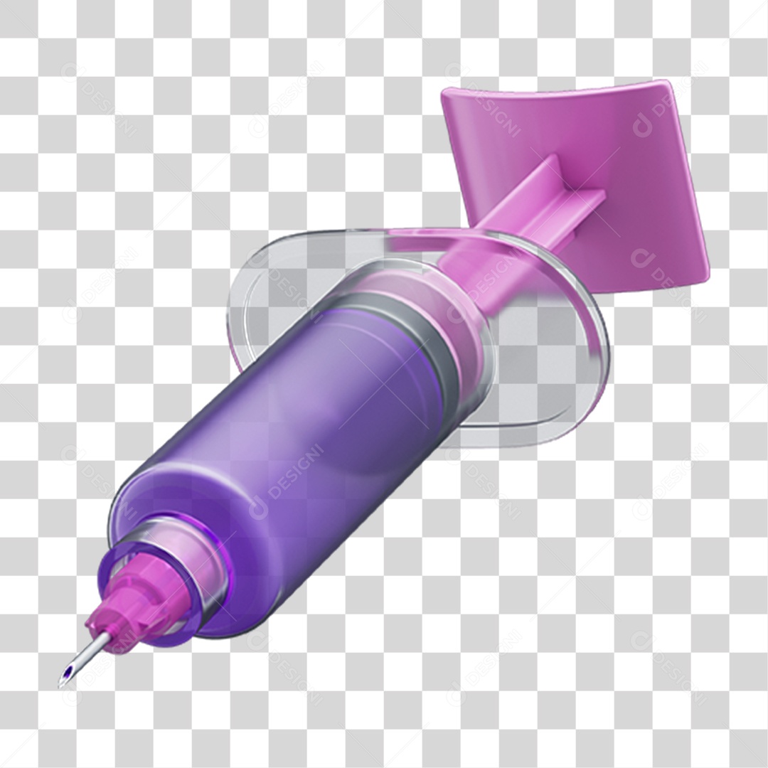 Objeto 3D Seringa para Aplicação de Remédios para Composição PNG Transparente