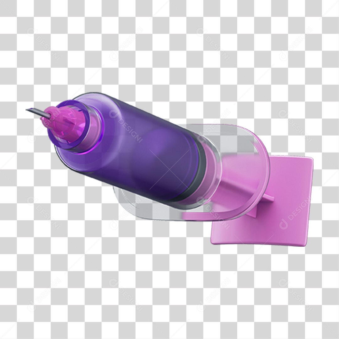 Objeto 3D Seringa para Aplicação de Remédios para Composição PNG Transparente