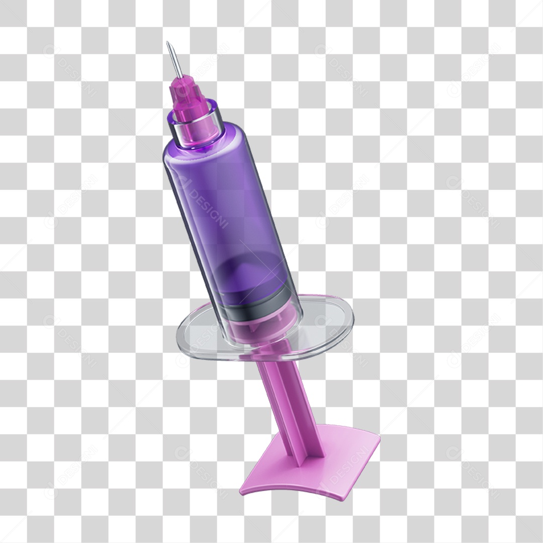 Objeto 3D Seringa para Aplicação de Remédios para Composição PNG Transparente