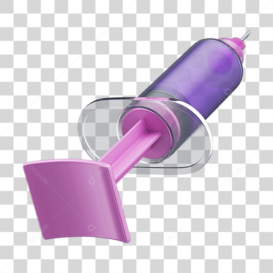 Objeto 3D Seringa para Aplicação de Remédios para Composição PNG Transparente