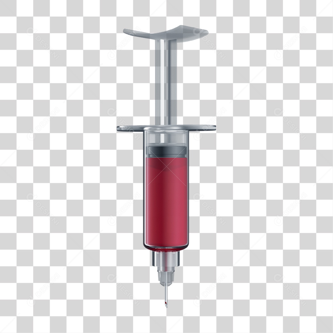 Objeto 3D Seringa para Aplicação de Remédios para Composição PNG Transparente