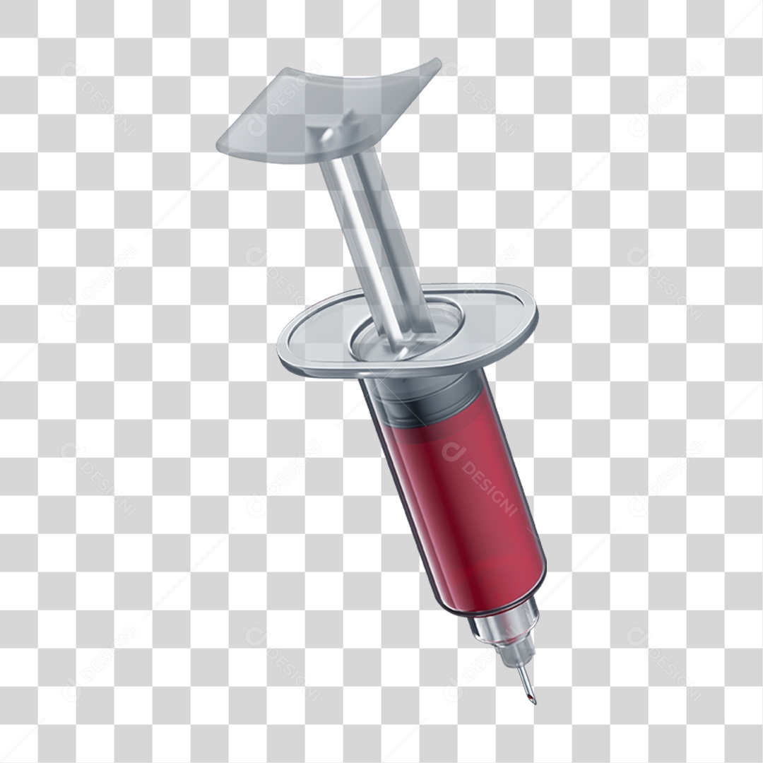 Objeto 3D Seringa para Aplicação de Remédios para Composição PNG Transparente