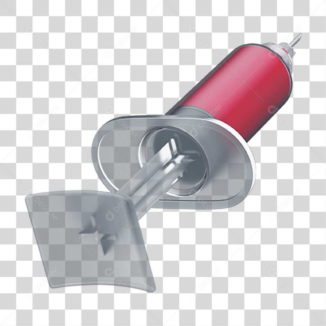 Objeto 3D Seringa para Aplicação de Remédios para Composição PNG Transparente
