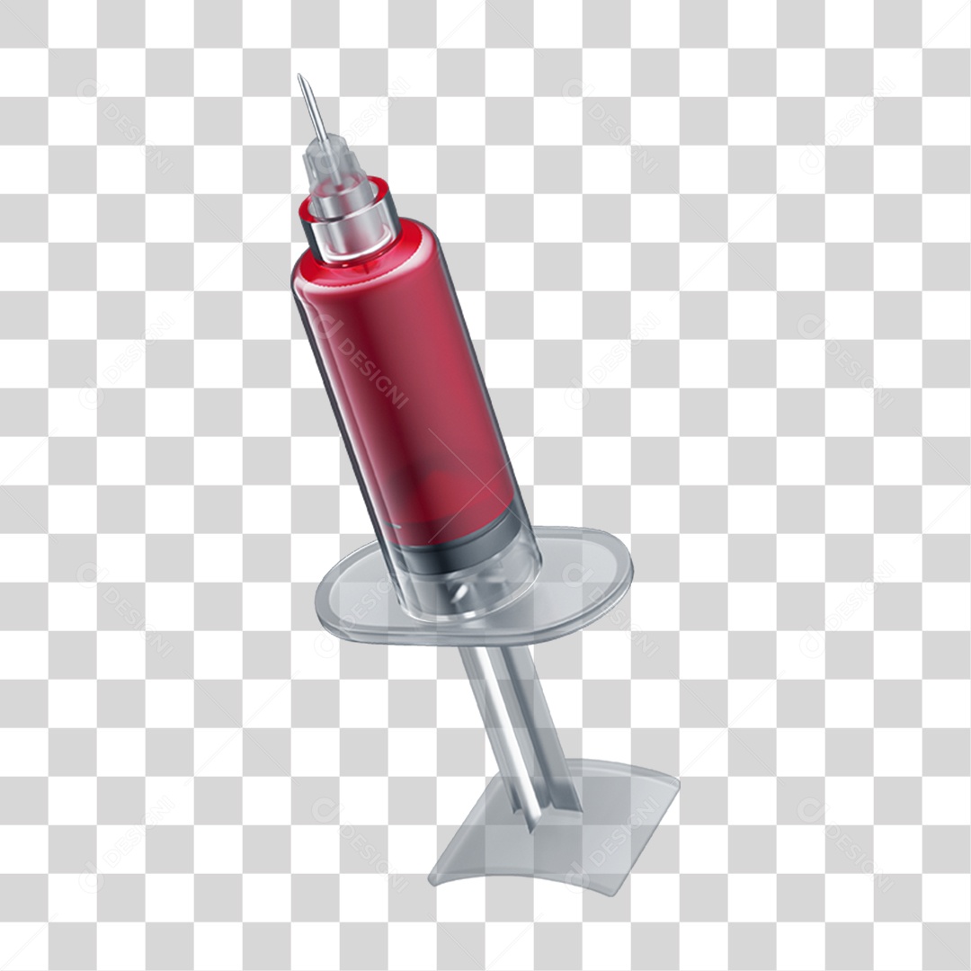 Objeto 3D Seringa para Aplicação de Remédios para Composição PNG Transparente